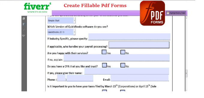 I will create fillable pdf forms