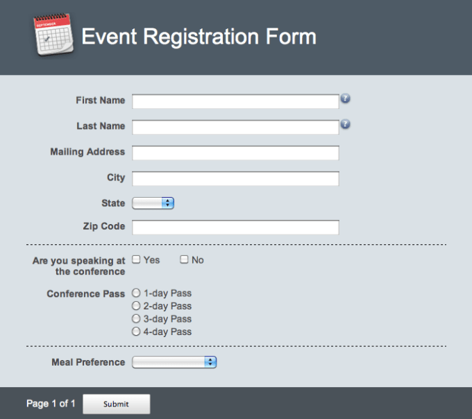 I will create online registration, booking and survey forms