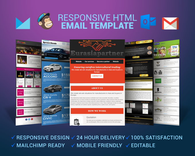 I will create responsive email template and news letter for you