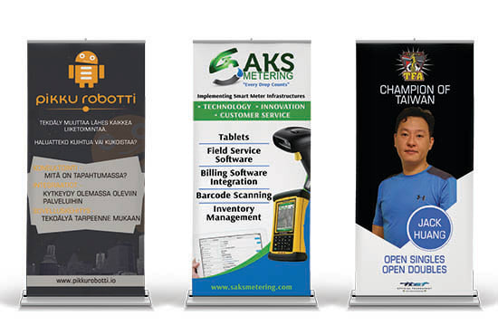 I will create roll or pull up banners