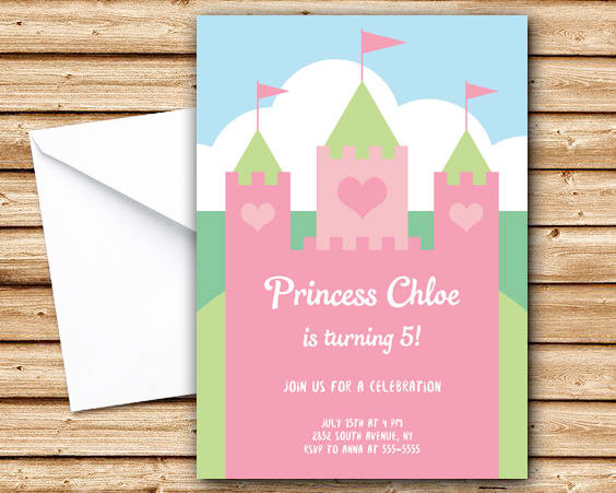 I will customize this castle invitation birthday party