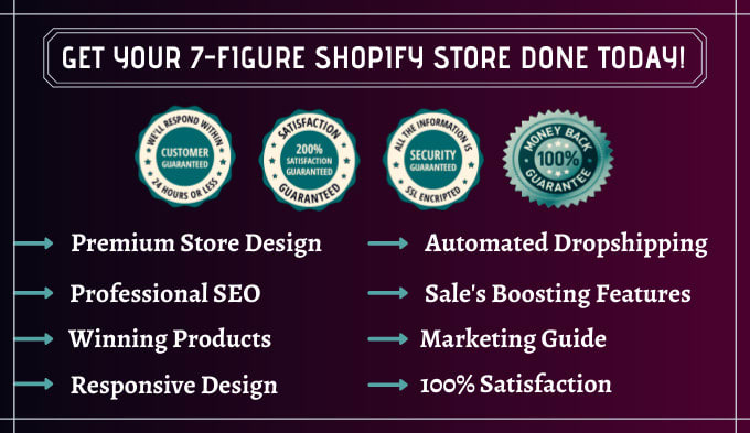 I will design 7 figure shopify website or shopify dropshipping store