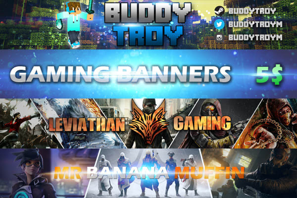 I will design a perfect youtube gaming banner