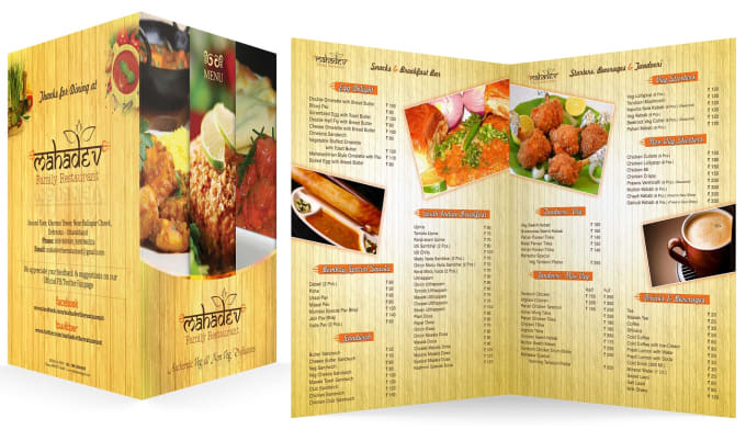 I will design Food Menu, any kind of Service Menu or Flyer Menu