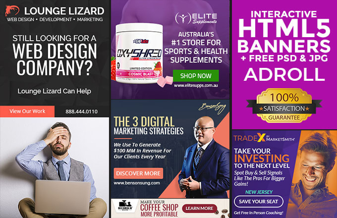 I will design HTML5 adroll banner ads or remarketing ads