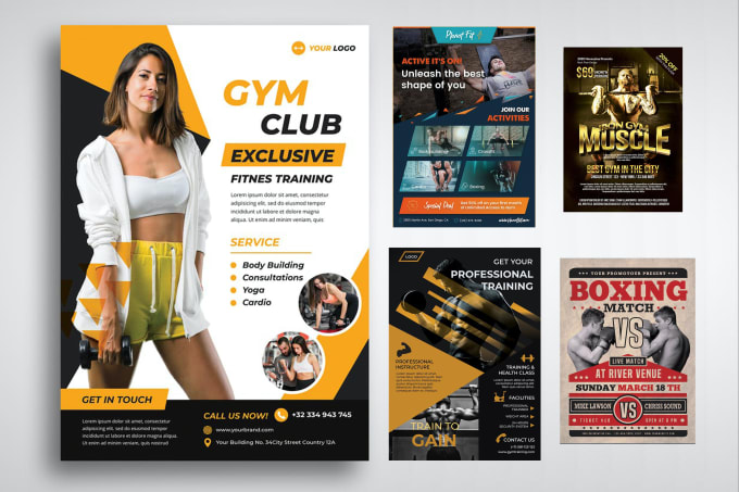 I will design modern gym, fitness, and health flyers