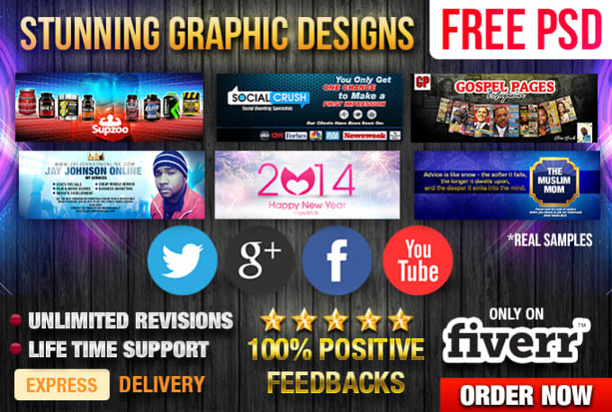 I will design stunning facebook, instagram, youtube, twitter posts