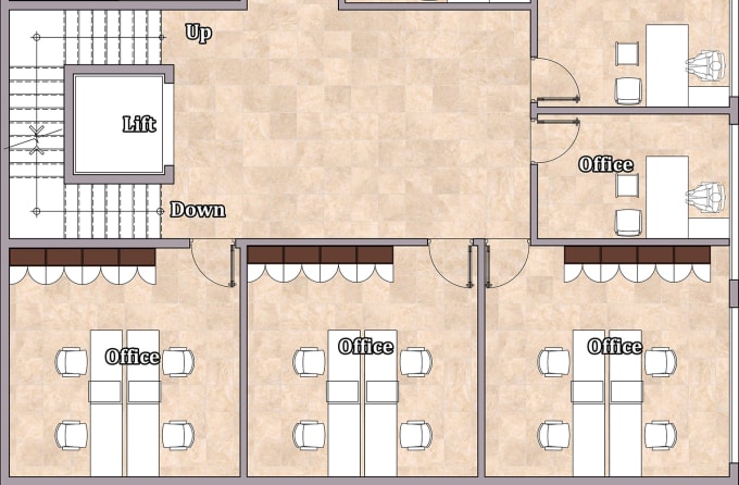 I will do architecture floor plan in photoshop and autocad