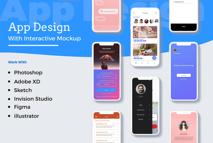 I will do beautiful app design with interactive mockup