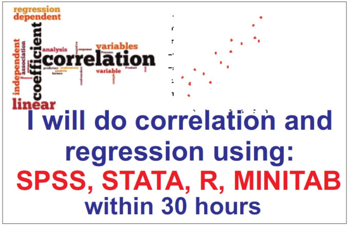 I will do correlation and regression with spss, stata,r within 30hr