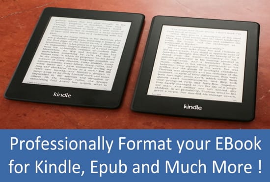 I will do kindle formatting conversion from any file formats with clickable toc