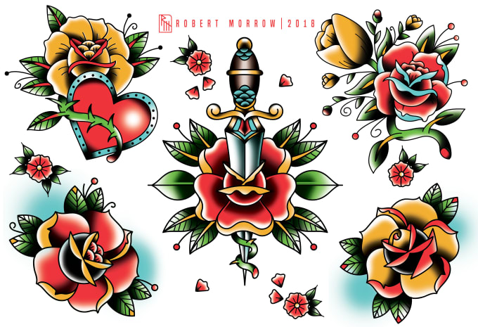 I will draw you a traditional style tattoo design
