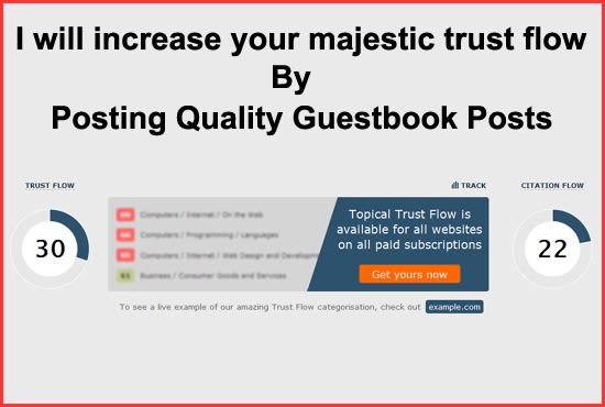 I will increase your trust flow by posting 120 high  guestbook posts