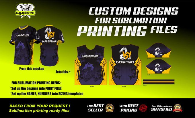 I will make custom tshirts or jersey designs based for print files