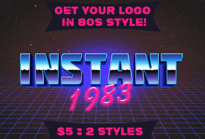 I will make your logo in 80s style