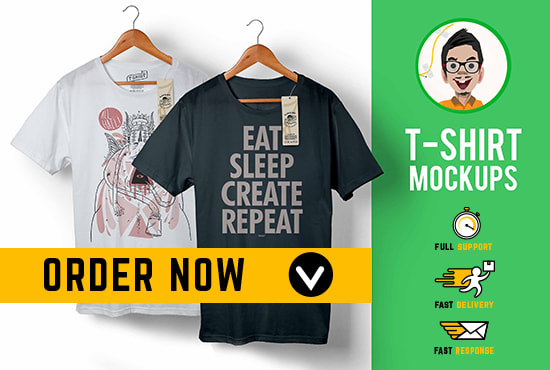 I will put your design to realistic t shirt mockup