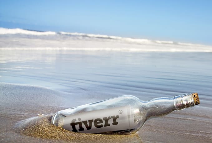 I will put your logo or text inside a drift bottle at seaside