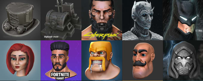 I will sculpt 3d characters and texturing for games and movies
