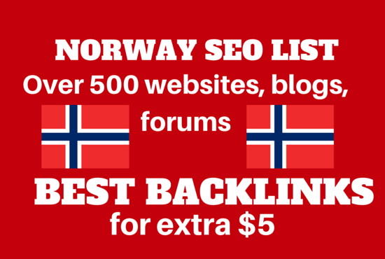 I will send you SEO list and norwegian backlinks no norway