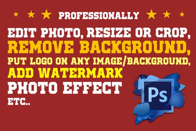 I will work photoshop editting photo resize crop remove background