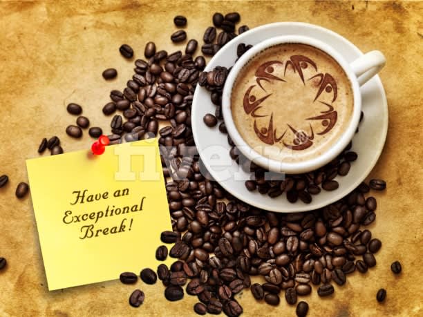 I will write a short message or place logo in froth of a coffee