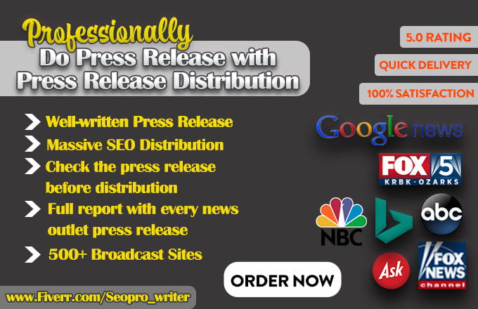 I will write press release and do press release distribution