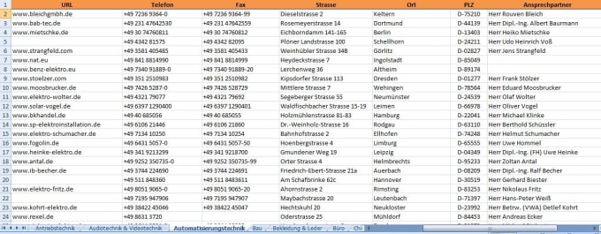 I will 210,000 Business B2B Contact List for Germany