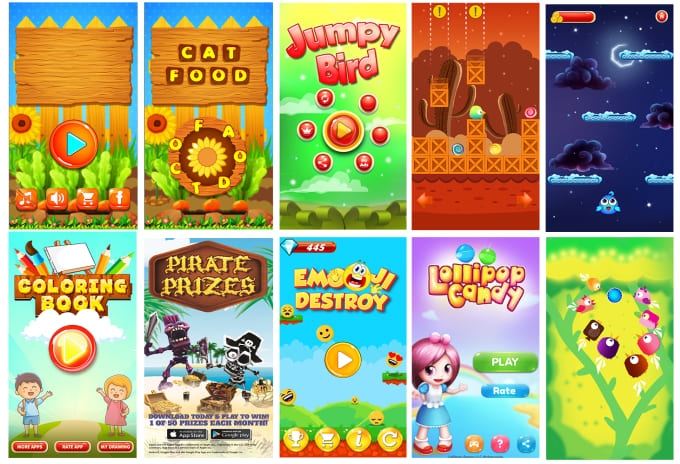 I will 2d mobile game app asset design for android, ios and website