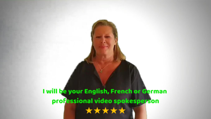 I will be your professional spokesperson in english  french,german, italian, spanish