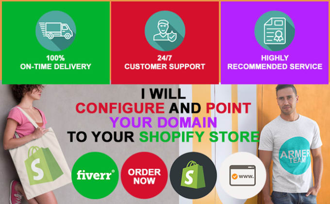 I will configure and point your domain to your shopify store