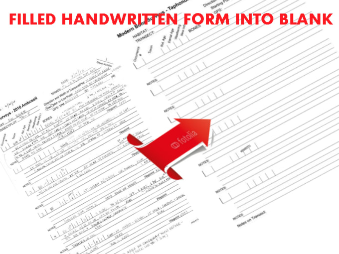 I will convert filled form into blank