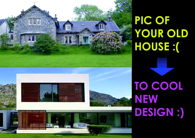 I will convert old house or building photo to modern look