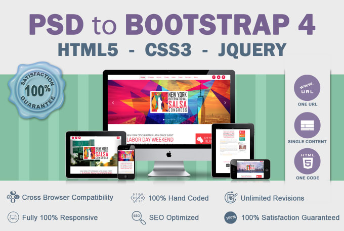 I will convert psd, sketch, xd to responsive HTML using bootstrap 4