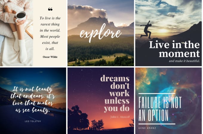I will create 10 inspirational quotes images video