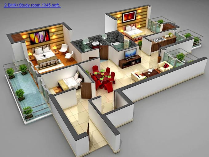 I will create 3d architectural models