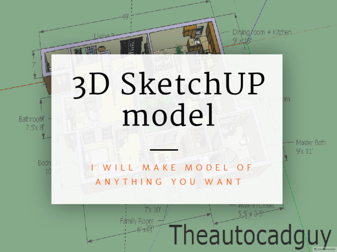 I will create a 3d model of anything in google sketchup