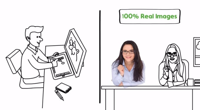 I will create a custom whiteboard video with hand drawn images