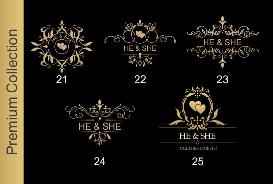 I will create a luxury wedding logo