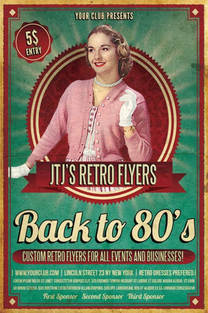 I will create an outstanding retro flyer for you