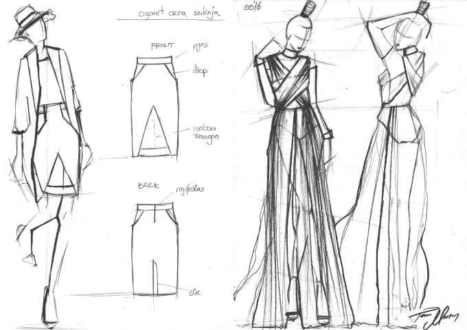 I will create and illustrate fashion collection