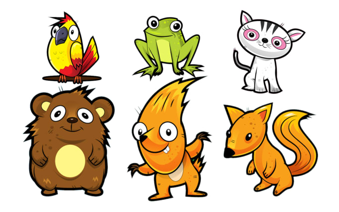 I will create cute animal vectors illustrations