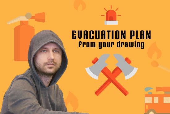 I will create evacuation plan from your drawing