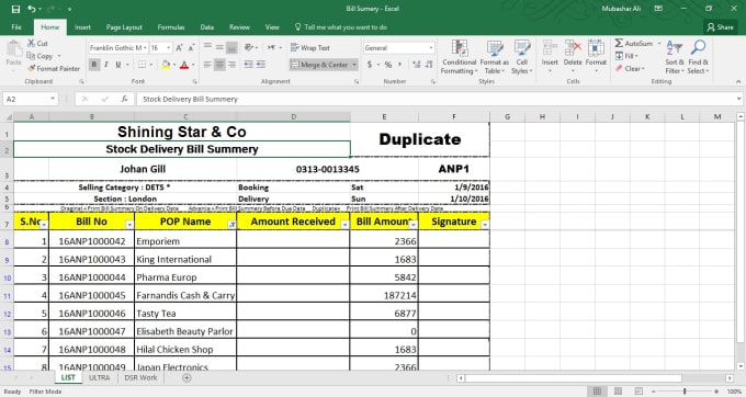 I will create full automatic excel sheet