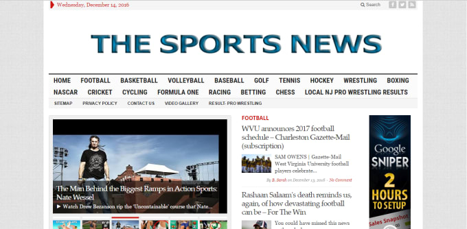 I will create Mobile Friendly Sports News Website