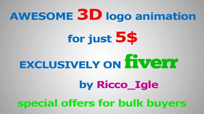 I will create nice 3D logo animations for you
