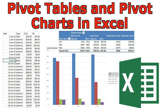 I will create Pivot Tables, Pivot Charts, Graphs in Microsoft Excel
