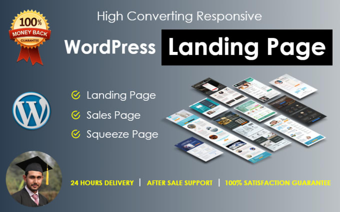 I will create responsive wordpress landing page or squeeze page