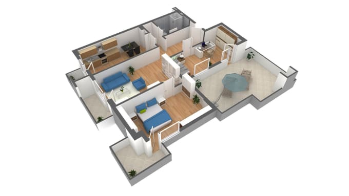 I will create your 3d floor plan interior exterior photorealistic