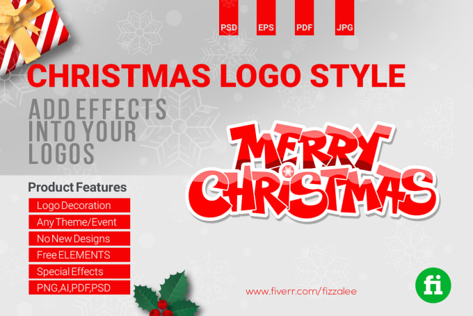 I will decorate your logo design for christmas event