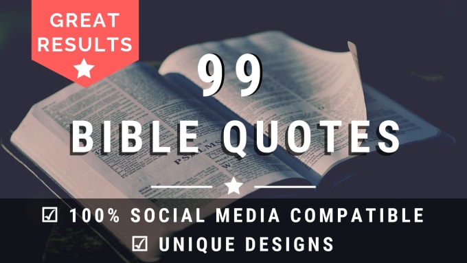 I will design 99 bible image quotes with your logo